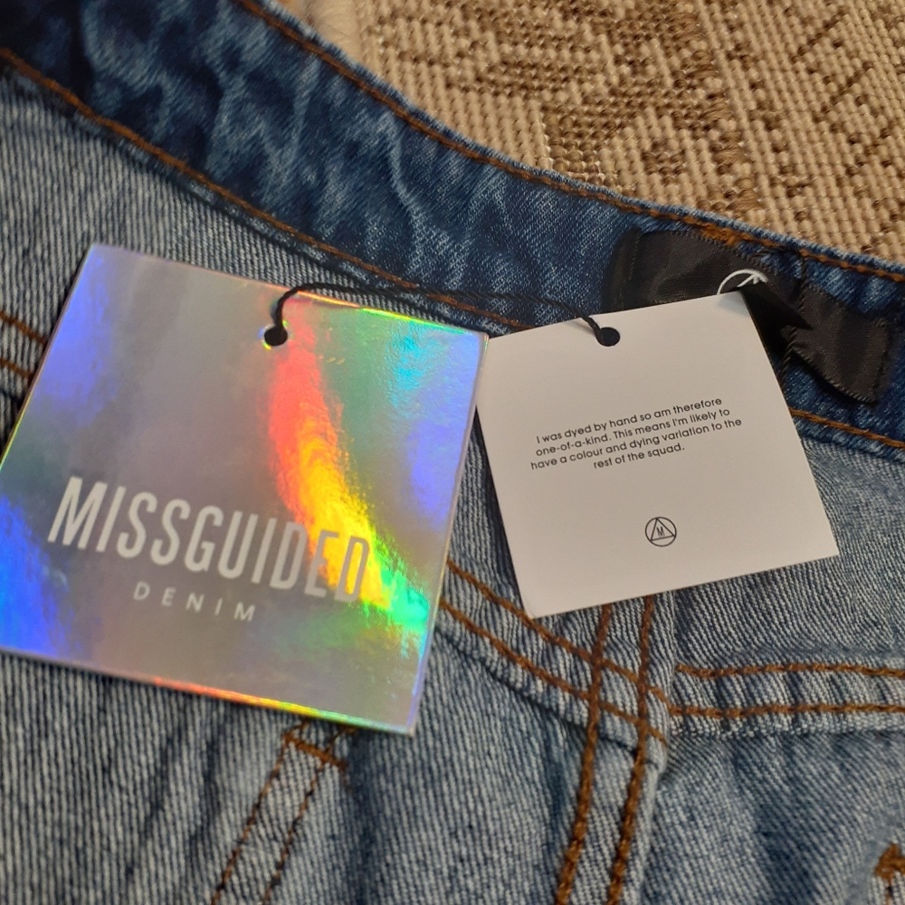 Missguided Blue Denim A-Line Miniskirt SZ 8 - Picture 6 of 10